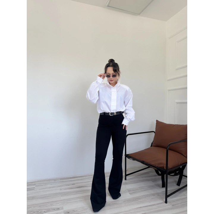 Kadın Çelik İspanyol Paça Tayt Siyah