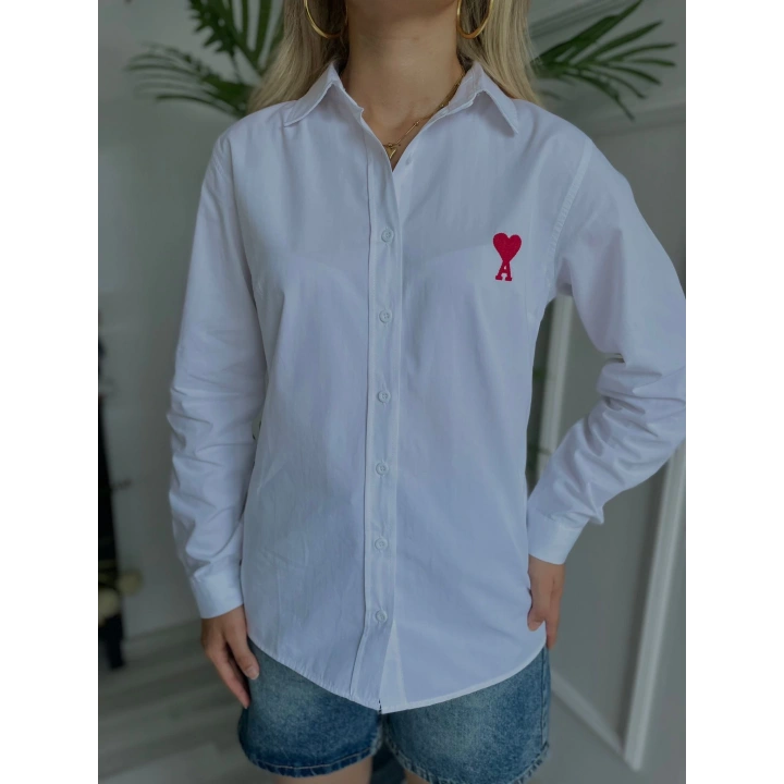 Kadın  Nakışlı Gömlek Beyaz