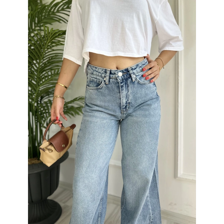 Kadın Baggy Jean Mavi