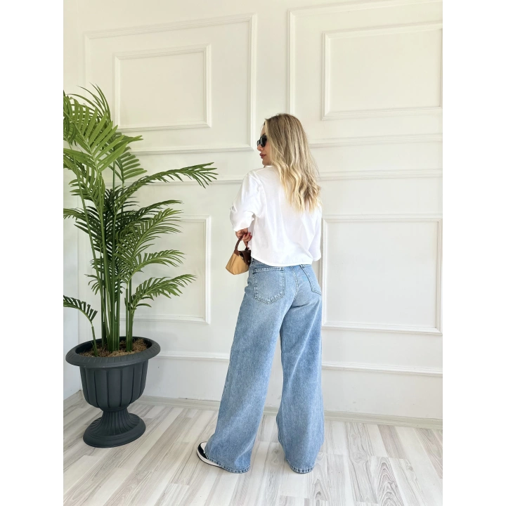 Kadın Baggy Jean Mavi