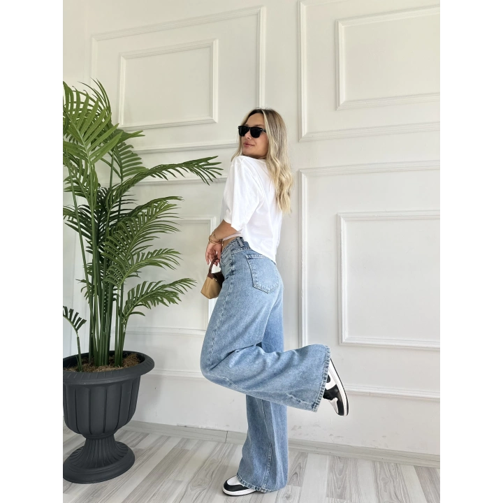 Kadın Baggy Jean Mavi