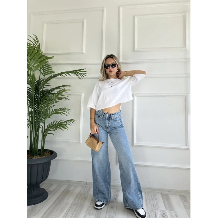 Kadın Baggy Jean Mavi