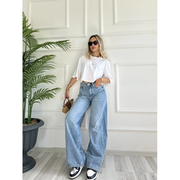 Kadın Baggy Jean Mavi