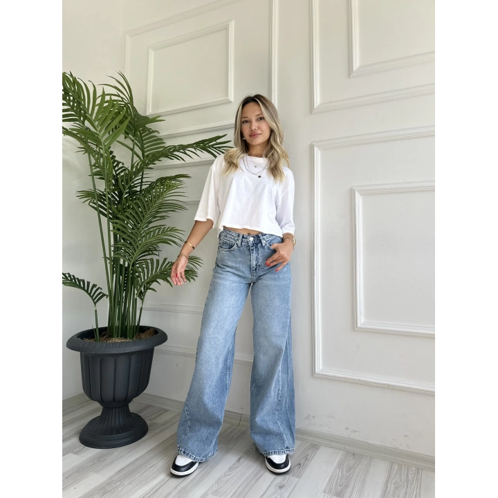 Kadın Baggy Jean Mavi