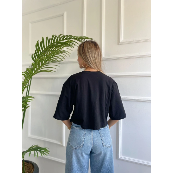 Kadın Basic Crop Tshirt