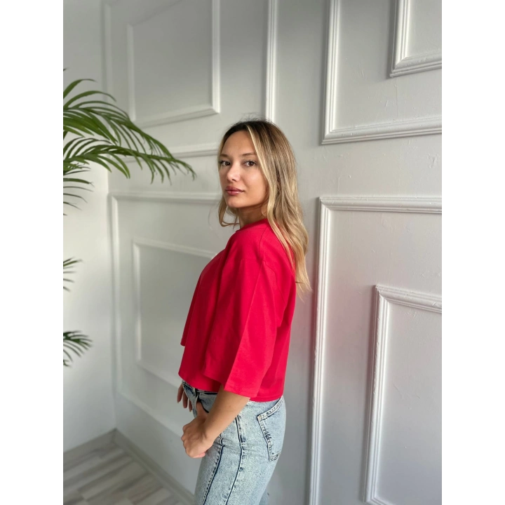 Kadın Basic Crop Tshirt