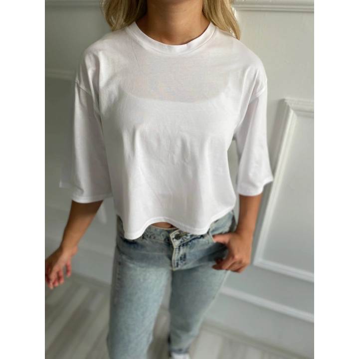 Kadın Basic Crop Tshirt