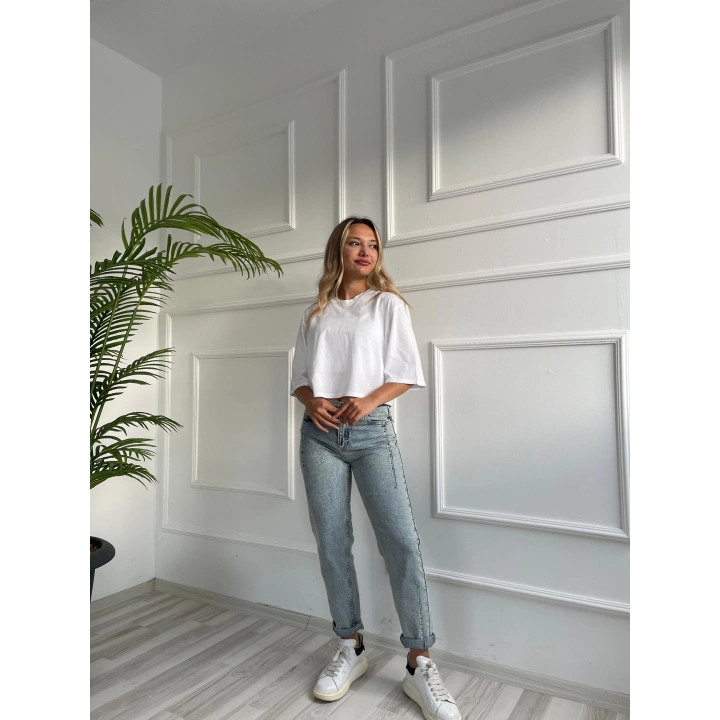 Kadın Basic Crop Tshirt