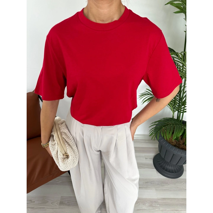 Kadın Basic Tshirt Kırmızı
