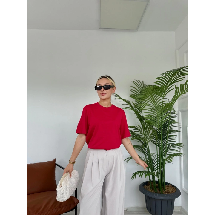Kadın Basic Tshirt Kırmızı