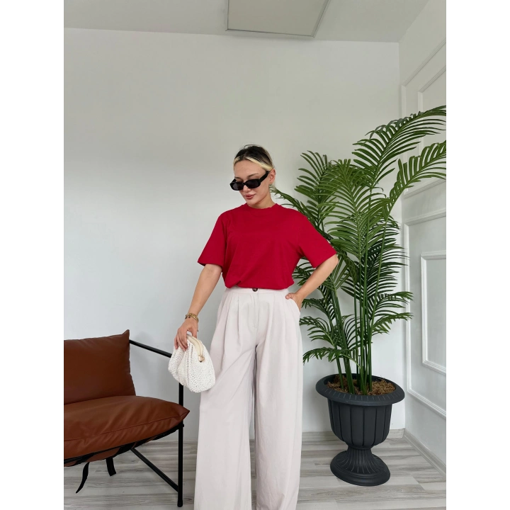 Kadın Basic Tshirt Kırmızı