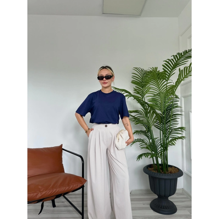 Kadın Basic Tshirt Lacivert