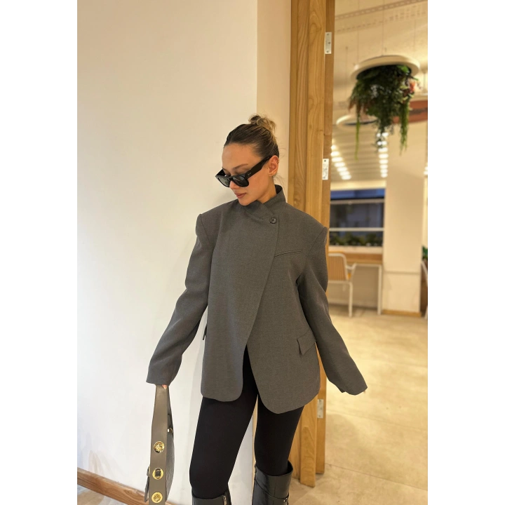 Kadın Blazer Ceket Antrasit