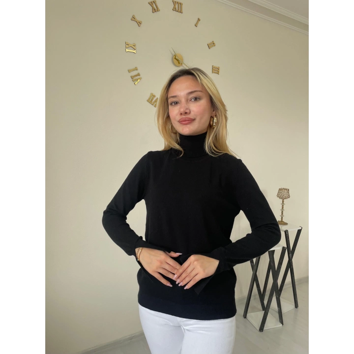 Kadın Boğazlı Kazak Siyah