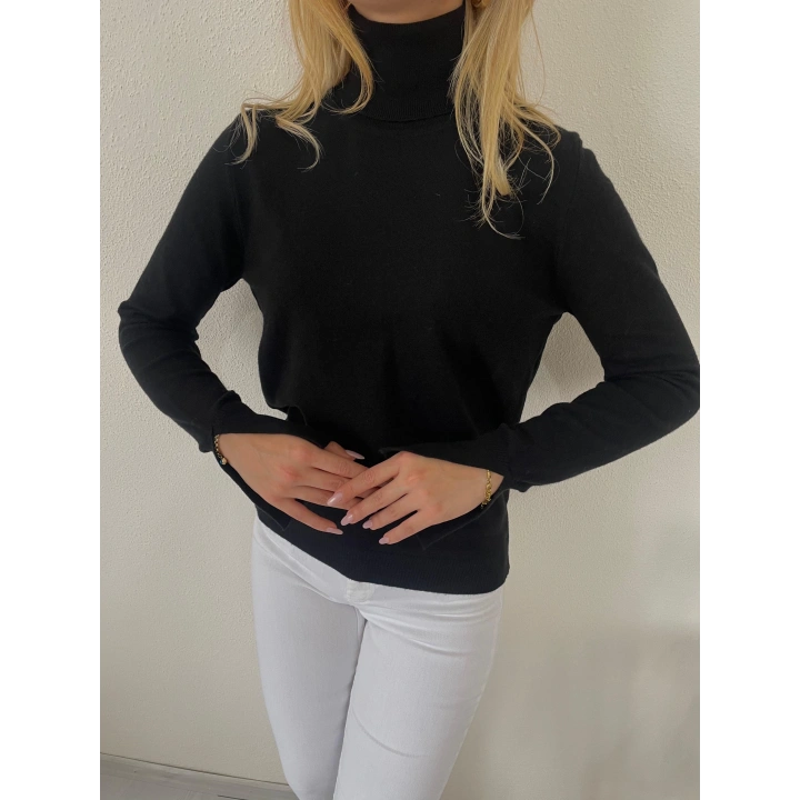 Kadın Boğazlı Kazak Siyah