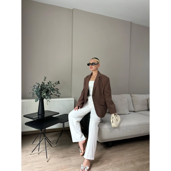 Kadın Blazer Ceket Kahverengi