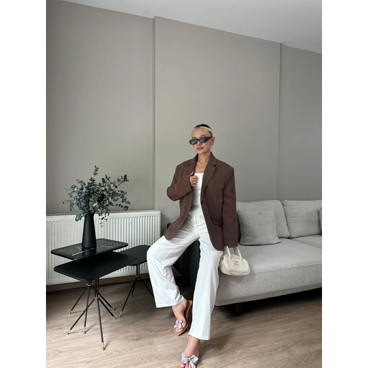 Kadın Blazer Ceket Kahverengi