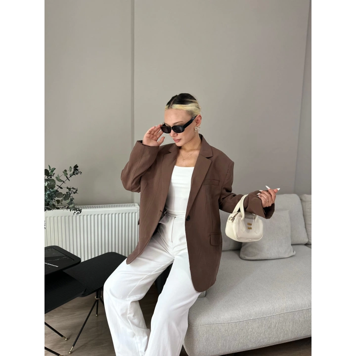 Kadın Blazer Ceket Kahverengi