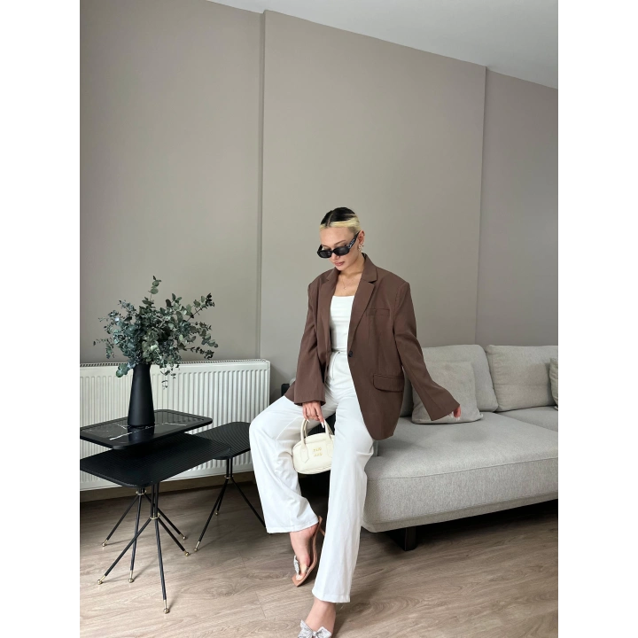 Kadın Blazer Ceket Kahverengi