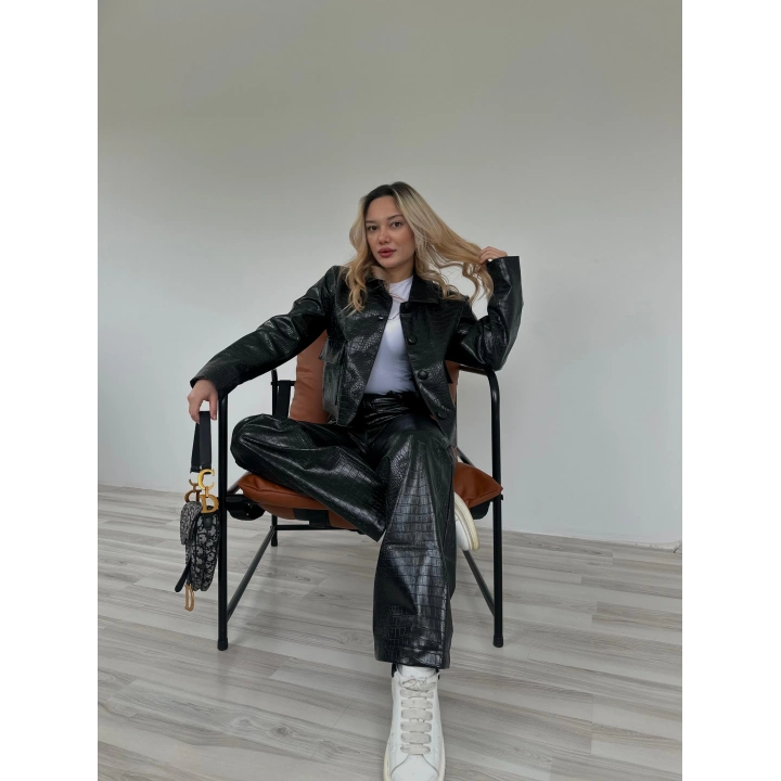 Kadın Deri Ceket Siyah