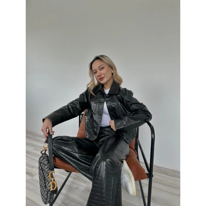 Kadın Deri Ceket Siyah