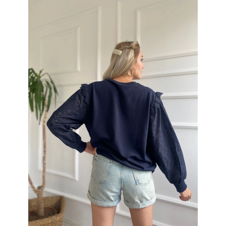 Kadın Fisto Detaylı Sweat Lacivert