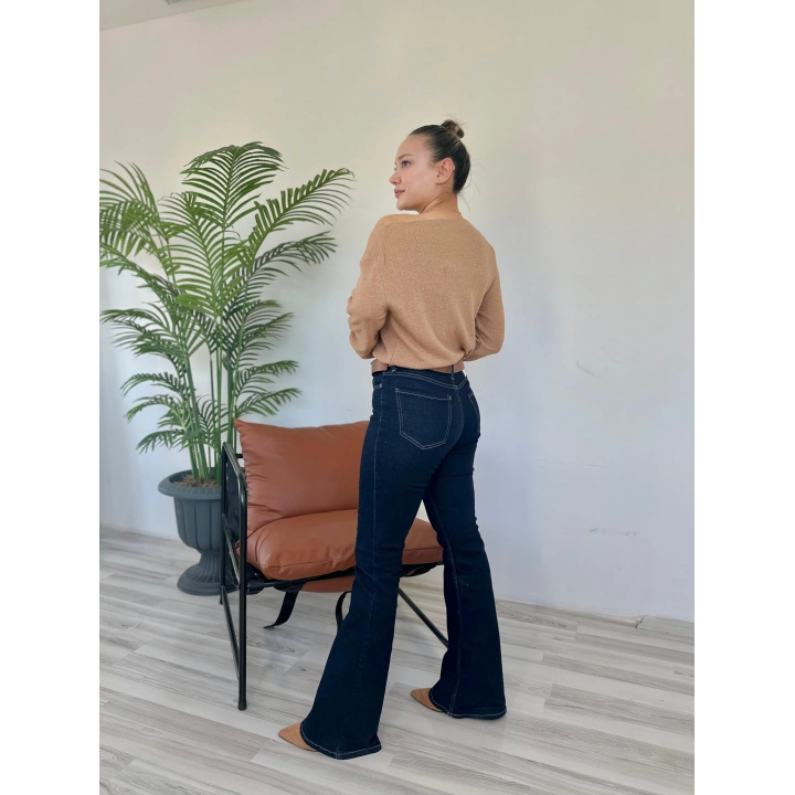 Kadın İspanyol Paça Pantolon Lacivert