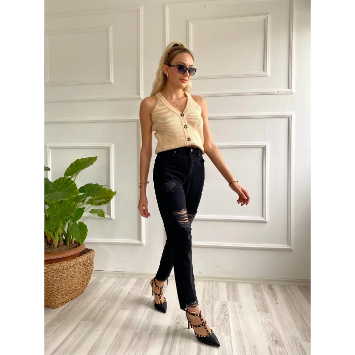 Kadın İtalyan Reglan Yelek Milk