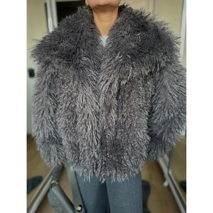 Kadın Kürk Mont Antrasit