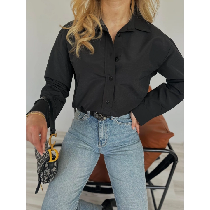 Kadın Oversize Gömlek Siyah