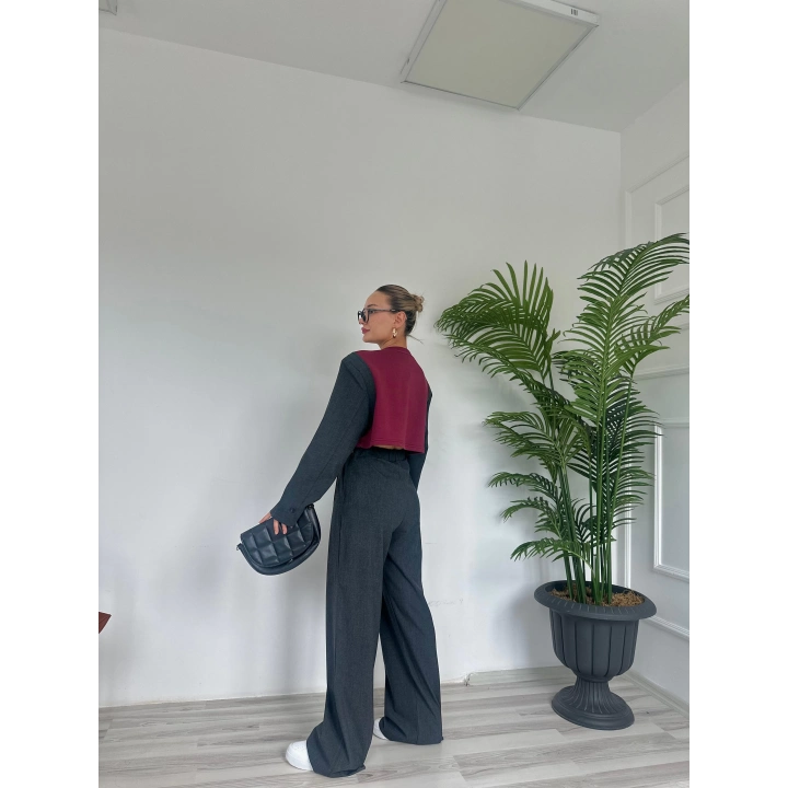 Kadın Palazzo Pantolon Antrasit