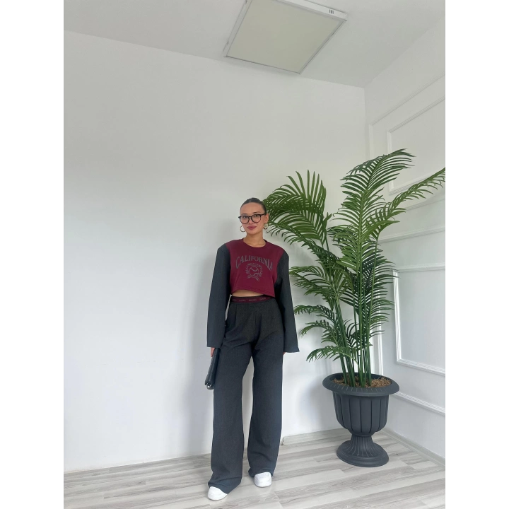 Kadın Palazzo Pantolon Antrasit