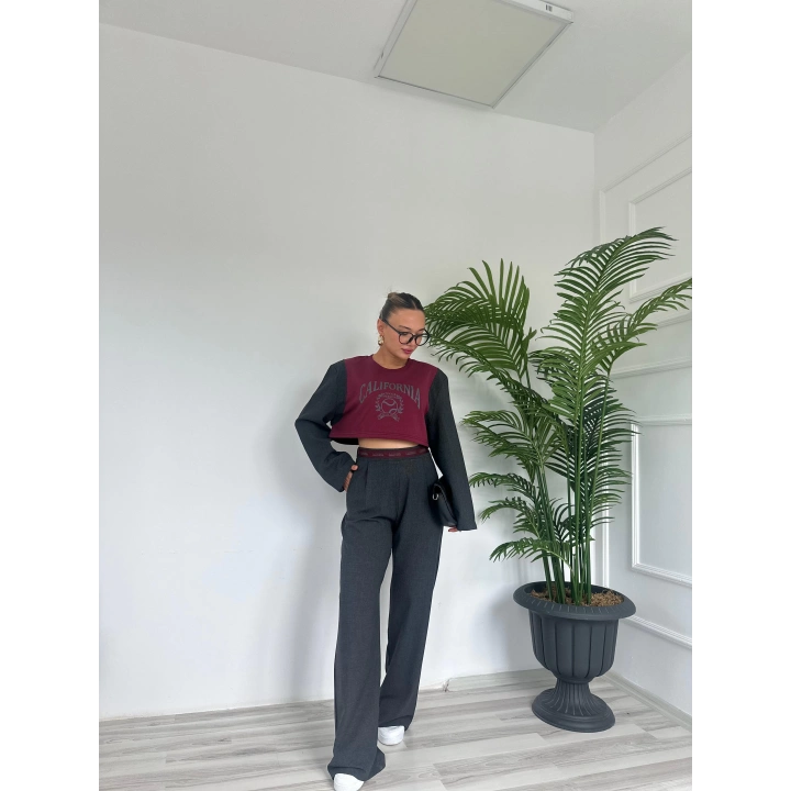 Kadın Palazzo Pantolon Antrasit