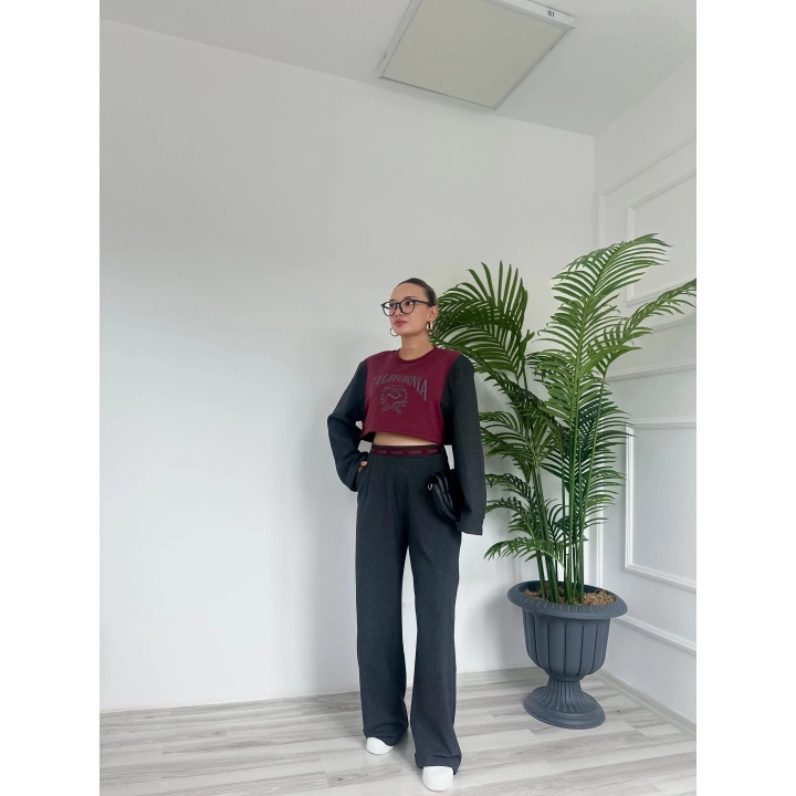 Kadın Palazzo Pantolon Antrasit