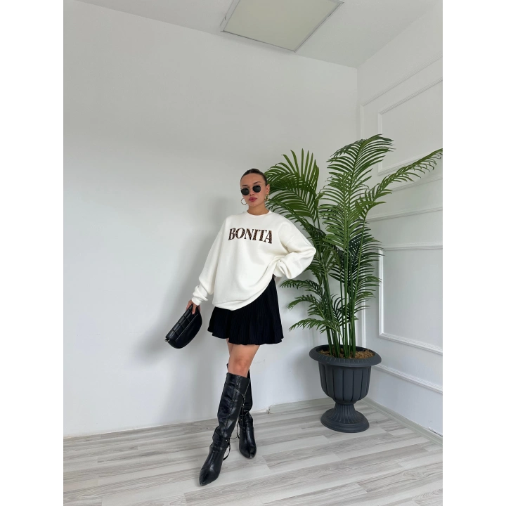 Kadın Şortlu Pileli Mini Etek Siyah