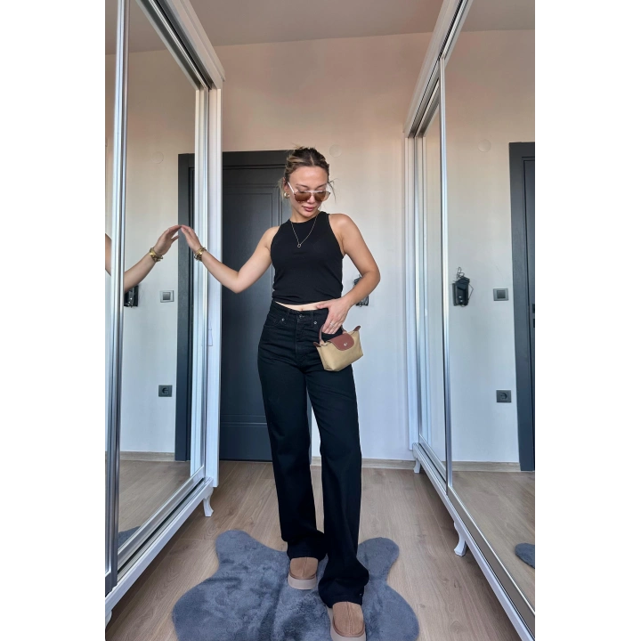 Kadın Straıght Jean Siyah