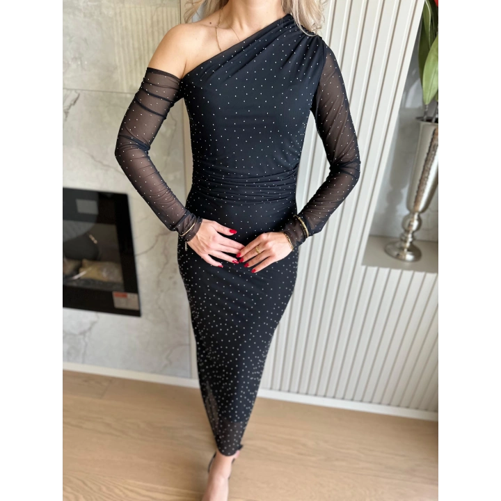 Kadın Taşlı Elbise Siyah