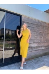 Fitilli Hardal Sarısı Elbise