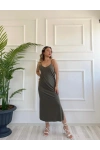 Kadın Askılı Elbise Haki