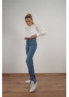 Kadın Fisto Detaylı Sweat Beyaz