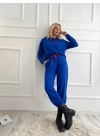 Kadın Kapüşonlu Paçası Lastikli Eşofman Takımı Saks Mavi