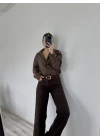 Kadın Kot Pantolon Kahve Rengi