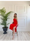 Kadın Askılı Elbise Kırmızı
