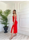 Kadın Askılı Elbise Kırmızı