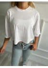 Kadın Basic Crop Tshirt
