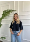 Kadın Basic Crop Tshirt