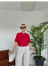 Kadın Basic Tshirt Kırmızı