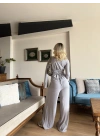 Kadın Beli Ayarlanabilir Gri Takım