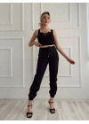 Kadın Beli Tünelli Pantolon Siyah