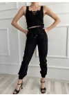 Kadın Beli Tünelli Pantolon Siyah